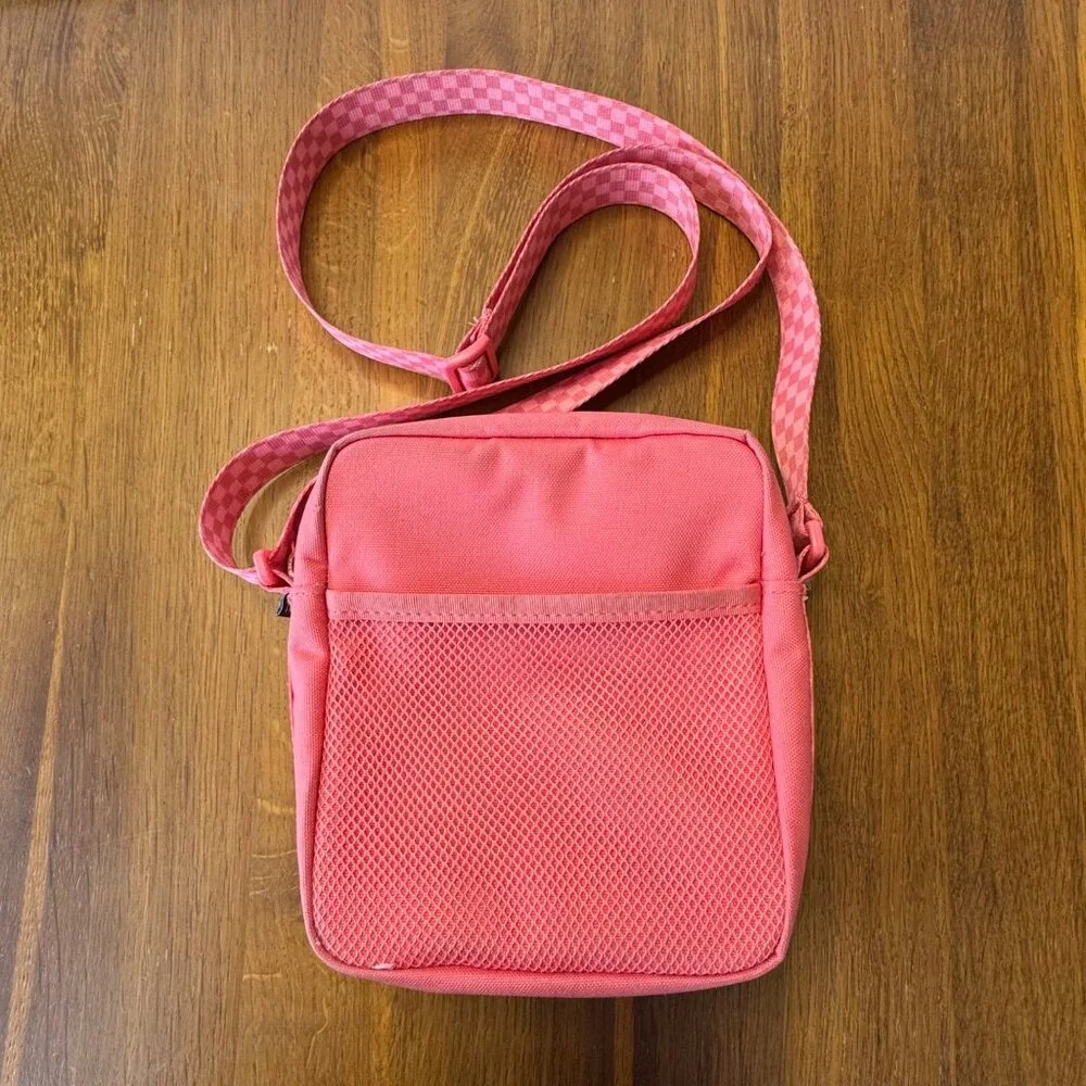 HERSCHEL SUPPLY CO. Pink Heritage Crossbody Bag With Checker Strap Tea Rose HTF - Picture 2 of 11